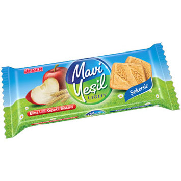Ülker Mavi Yeşil Light Elma Lifli Kepekli Bisküvi