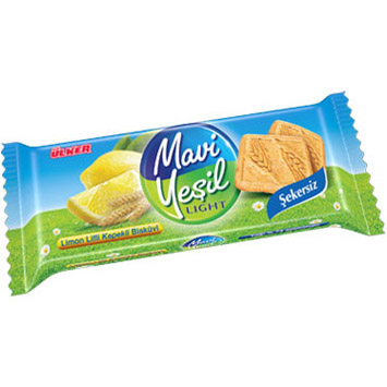 Ülker Mavi Yeşil Light Limon Lifli Kepekli Bisküvi